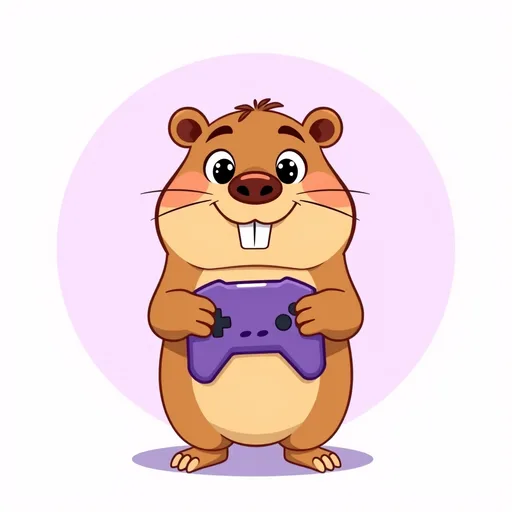 Capi, a capivara mascote dos jogos do ValorFinal, segurando um controle de videogame